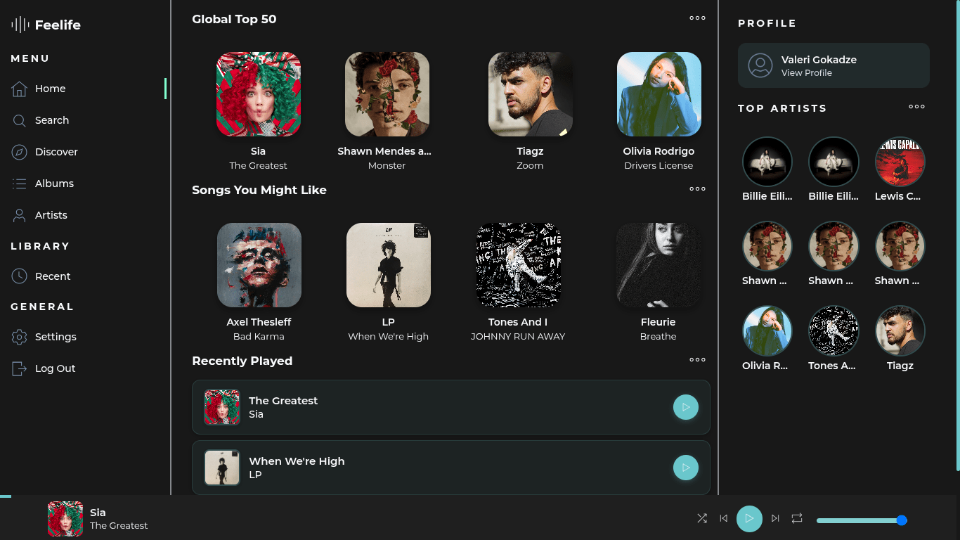Feelife music streaming website